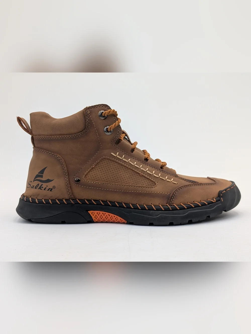 Salkin Genuine Leather High-Top Boots Sz Men 9|Women 10.5 Rope-Lace Comfort Sole